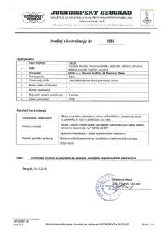Strana 2: Izveštaj o kontrolisanju br. 0385, Jugoinspekt Beograd, 18. januar 2018.