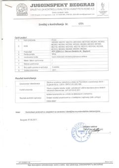 Prva strana: Izveštaj o kontrolisanju br. 1771, Jugoinspekt Beograd, 7. jun 2017.